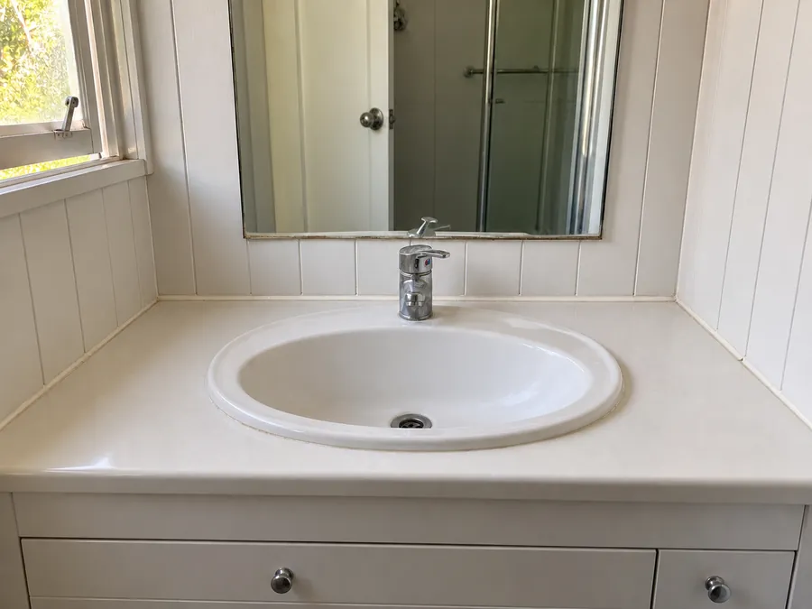 Clean bathroom vanity after a professional bond clean in Brisbane
